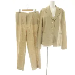 バーバリー ロンドン BURBERRY LONDON スーツ セットアップ リネン テーラードジャケット パンツ 44 42 ベージュ /DF ■OSのサムネイル