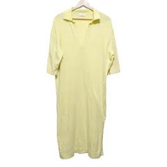 BEAUTY&YOUTH UNITEDARROWS(ビューティアンドユース ユナイテッドアローズ) ワンピース レディース - イエロー Vネック/半袖/ひざ丈/ニット