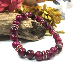 パワーストーン ブレスレット ピンクタイガーアイ （レッド）レディース 女性  数珠ブレス 開運 プレゼント ギフト  [9]