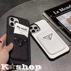スマホケース カードケース付き パスケース iPhone 海外 プラダ ノベルティ