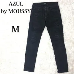 【美品】アズールバイマウジー ヴィンテージリペアスキニー M ブラック