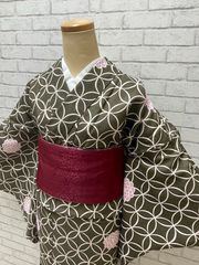 洗える着物　単衣　Lサイズ【20250118-11】単品　ひとえ　仕立て上がり