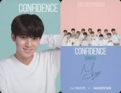 【中古】コレクションカード(男性) SEVENTEEN/MINGYU(ミンギュ)/裏面印刷サイン入り/the SAEM×SEVENTEEN「リップクリームセット」2次予約特典フォトカード