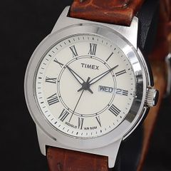 196 TIMEX メンズ 時計 クロノグラフ デイト ホワイト ブラウン - メルカリ