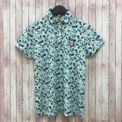 ビームスゴルフ BEAMS GOLF ポロシャツ 半袖 ゴルフウエア 花柄 ブルー系 M レディースのサムネイル