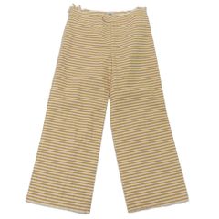 MARNI マルニ オールド ボーダーワイドパンツ ボトムス レディース コットン ベージュ ホワイト 42 90’s 