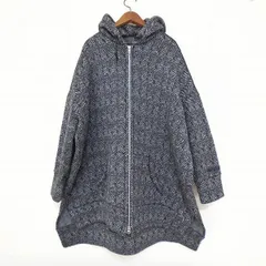 #wnc ヨウジヤマモト YohjiYamamoto コート 2 黒 白 総柄 ジップアップ フード付き レディース [898031]のサムネイル