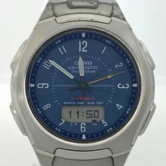 カシオ　CASIO　ウェーブセプター　 WVA-430J　電波ソーラー　アナデジ　青