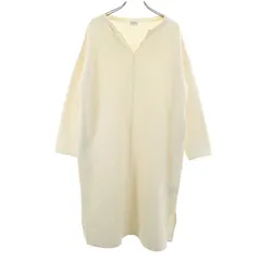 URBAN RESEARCH DOORS アーバンリサーチドアーズ 長袖 スキッパーカラー ニット ワンピース ONE アイボリー レディース 古着