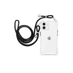 iPhone 12Mini ケース クリア ショルダー スマホケース アイフォン 12mini ケース ストラップ付き 肩掛け 斜めがけ 首掛け 紐付き カバー 透明 耐衝撃 薄型 軽量 TPU バンパー iphone 12mini 5.4インチ用 携帯ケ 0