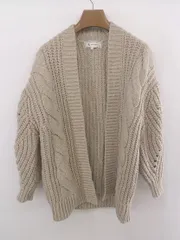 ◇ ROPE PICNIC ロペピクニック ケーブルニット 長袖 カーディガン サイズ38 ベージュ系 レディース E  【1304140013227】