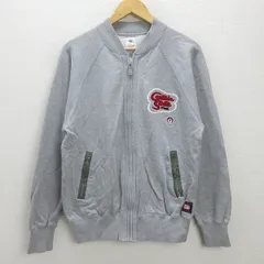 H■キャプテンサンタ/CaptainSanta チェーンステッチ刺繍 フルジップ スウェットジャケット【M】灰色/MENS■141【中古】