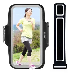 EOTW ランニングアームバンド ランニング スマホケース スマホ アームバンド スマホバンド 顔認証対応 タッチ操作 調節可能 防水 防汗 軽量 小物収納 夜間反射 男女兼用 iPhone 15/14/13/12/11 Pro Max/mini/XR、Sam