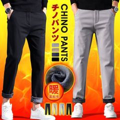 メンズ 裏起毛パンツ ロングパンツ ゴルフ ストレート暖かい 冬 シンプル ズボン ボトムス 無地 ロング丈 通学 通勤 おしゃれ カジュアル 