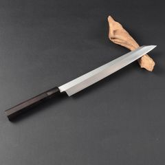 本焼 Ｖ金10号鋼 切付 牛刀 27cm ９寸 包丁 右片刃 鏡面 黒檀八角柄 ステン本焼V金10号切付牛刀包丁27cm片刃 鏡面 黒水牛黒檀八角柄 - メルカリ