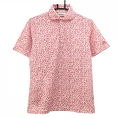 ★値下げ★アディダス 半袖ポロシャツ 白×レッド 花柄 メンズ M/M ゴルフウェア adidas