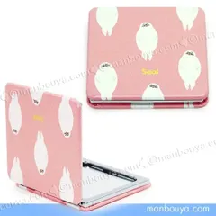 アザラシ グッズ 雑貨 コンパクトミラー 四角 拡大鏡 ワールド商事 携帯用ミラー あざらし 水族館グッズ