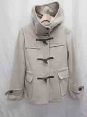 ◇ ⊇ nano universe ナノユニバース ウール 長袖 ダッフルコート サイズ38 グレージュ系 レディース P  【1408200038769】