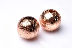 アルタイ隕石(メテオライト) 8mm 丸玉(貫通穴) ピンクゴールドコーティング ビーズ 1個売り パワーストーン 天然石 _PRG2193-8