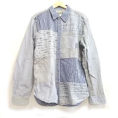 Desigual(デシグアル) 長袖シャツ サイズL メンズ - ブルー×白×マルチ チェック柄