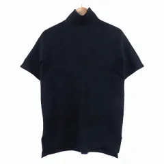 ザラ ZARA ニット カットソー 半袖 ハイネック スリット 無地 S 黒 ブラック トップス