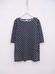 marimekko チュニック ドット ワンピース ネイビー ホワイト レディース マリメッコ【中古】2-0425M♪
