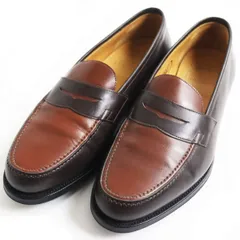 【ドンドン見直し】極美品●EDWARD GREEN エドワードグリーン 137ラスト レザー バイカラー コインローファー ブラウン系 7E メンズのサムネイル