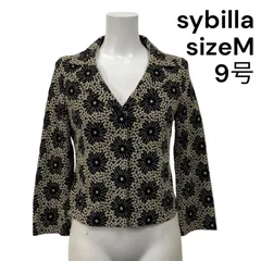 ◆シビラ sybilla ジャケット 長袖 総刺繍 花柄 黒 ブラック ベージュ M、9号 レディース S5U221のサムネイル