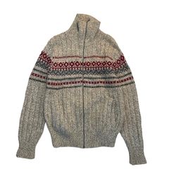 80s LLBEAN ZIP UP KNIT UT-2957