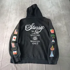 ❗️期間限定SALE❗️ステューシー ワールド ツアー ジップ フーディ ブラックM STUSSY ステューシー WORLD TOUR ZIP HOOD 3973514[full zip