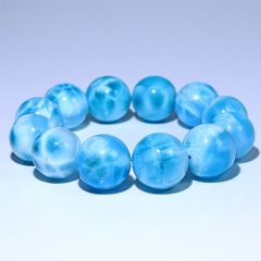 ⭐︎【高級】天然 アクアマリン ブレスレット 19.5mm 124.2g - メルカリ