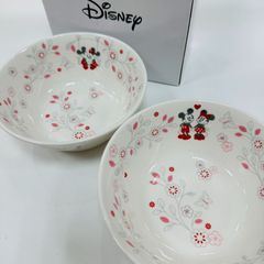 A【未使用・保管品】Disney ディズニー お皿 ボウル 2枚セット ピンク ミッキー ミニー ペア 食器