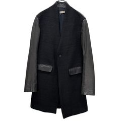 YSL MOTORCYCLE OVERCOAT レザー切替 ダブルコート 46R - メルカリ