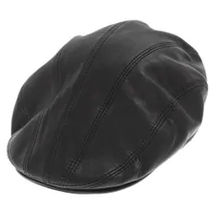 Borsalino (ボルサリーノ) レザーハンチングキャップ 帽子 ブラックのサムネイル