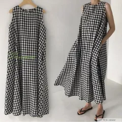 キャミオールインワン キャミサロペット レディース オーバーオール チェック柄 体形カバー ジャンパースカート 薄手 ゆったり 春夏 マタニティ  vii3x608190