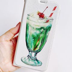 【iPhone15】喫茶店のクリームソーダ　　手帳型　スマホケース