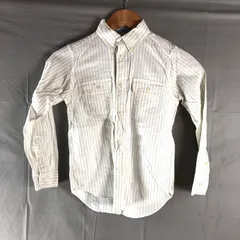 ラルフローレン Ralph Lauren  シャツ キッズ ストライプ 長袖 ボタン付き胸ポケット 白 130センチ 2025082600106のサムネイル