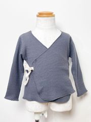 【新品・未使用】カシュクールラップカーディガン 80cm 子供服 カーディガン 子供カーディガン ベビー服 ベビーカーディガン 羽織 春 秋 赤ちゃん  グレー チャコール ブラック 淡色 ペアマノン pairmanon 男の子 女の子 ユニセックス