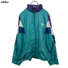 80s vintage adidas Logo Embroidery Nylon Zip-up Jacket アディダス ナイロンジャケット 刺繍ロゴ ヴィンテージ 古着