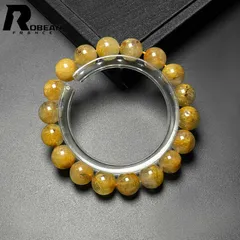 【限定1個】上級 EU製 ★ROBEAN・ガーデンフラワータイチンルチル★ブレスレット パワーストーン 天然石 金運 お守り プレゼント1 10.7-11.2mm M1021817