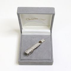 Christian Dior クリスチャン ディオール ネクタイピン メタル シルバー ケース付き【中古】Aランク