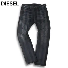 イタリア製★ DIESEL ディーゼル BUSTER 0844E ダメージ加工 ストライプ スリム デニム パンツ ジーンズ Sz.30 メンズ