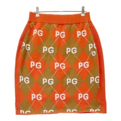 サイズ：2 PEARLY GATES パーリーゲイツ 055-1234914 ニットスカート ロゴ アーガイル柄 オレンジ系 [240101519859] ゴルフウェア レディース ストスト