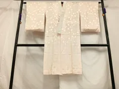 平和屋着物■長襦袢　無双仕立て　糸巻き草花地紋　正絹　逸品　AAAY3800mf