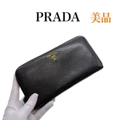 プラダ 1ML506 レザー サフィアーノ ラウンドファスナー 長財布 美品