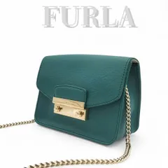 FURLA フルラ メトロポリス ショルダーバッグ チェーンバッグ レザー 斜め掛け クロスボディ 緑
