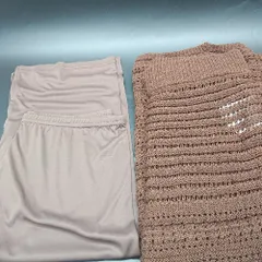 ◇ Θ◎ ROPE PICNIC ロペピクニック 透かし編み ウエストゴム ロング タイト スカート サイズ38 ブラウン レディース E  【1502030015775】