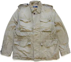 00s ポロ ラルフローレン M-43タイプ ビンテージ加工 キルティングライナー フィールドジャケット カーキ L★オールド ミリタリー M-51