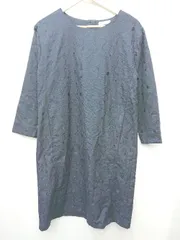 ◇ Θ AFTERNOONTEA WARDROBE アフタヌーンティーワードローブ 花柄 長袖 膝丈 ワンピース サイズMR ネイビー レディース P  【1409250037504】