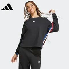 【新品】【JMサイズのみ】adidas(アディダス) 43 W DANCEクルースゥエット ウィメンズ レディース オーバーサイズ アディダス ダンス トレーナー スエット スゥエット クルーネック 丸首　ブラック　JUE39-IX3741-JM